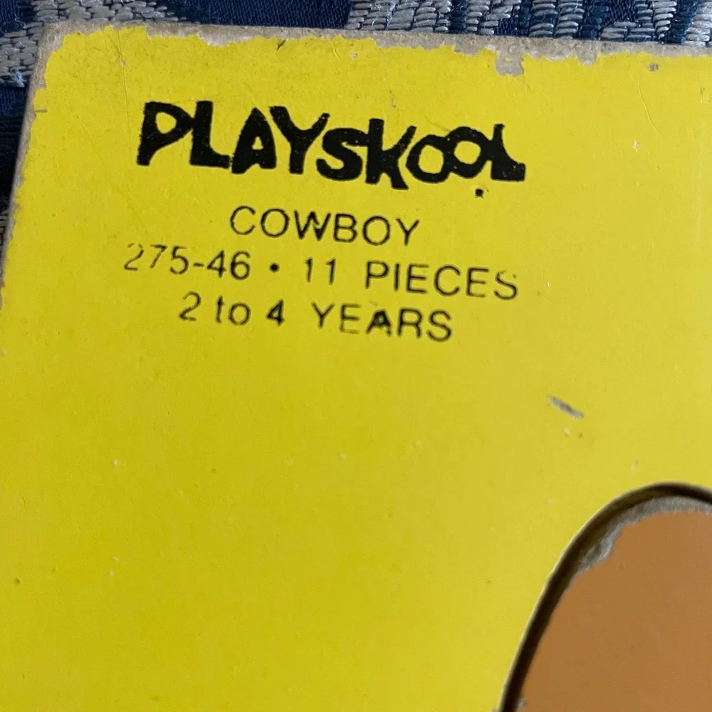 Vintage 60s  Cowboy Wood Puzzle 275-46 11 Pieces Western Horse Retro Toy